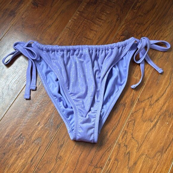 *NWT Wild Fable Size X (14-16) Purple Sparkly Side Tie Bikini Swim Bottom - Picture 2 of 6